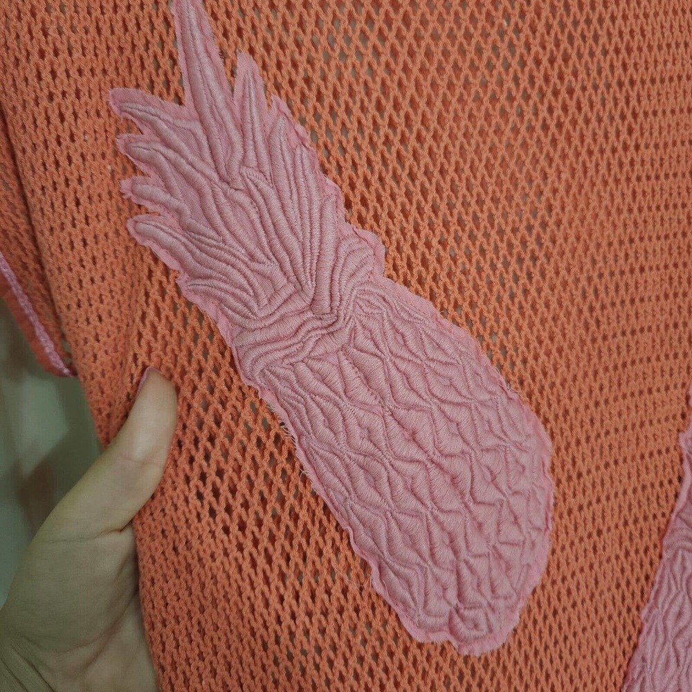 Corey Lynn Calter Womens Dress Becca Pineapple Salmon Crochet Tassel Mini M L - Picture 6 of 11